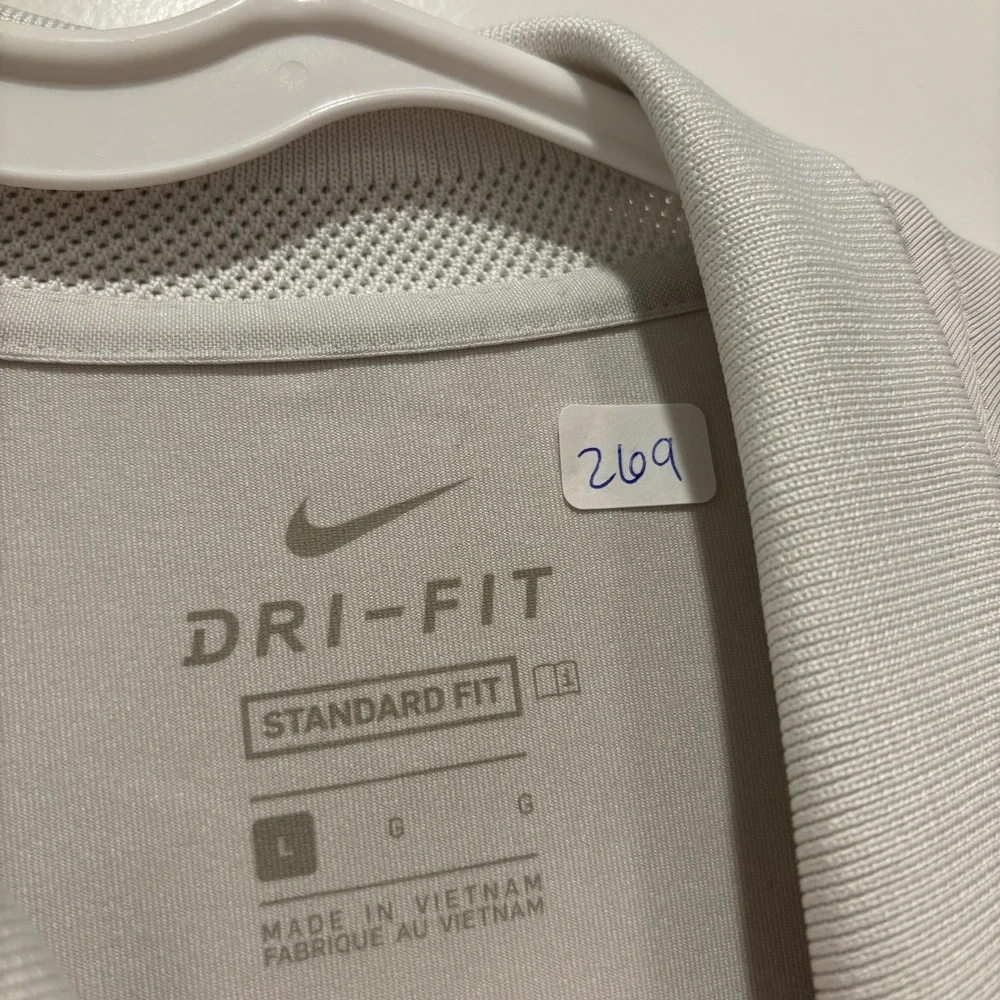 Nike Golf Dri-FIT‎ Polo Shirt Mens Large Gray Neon Yellow Brushstroke Graphic L